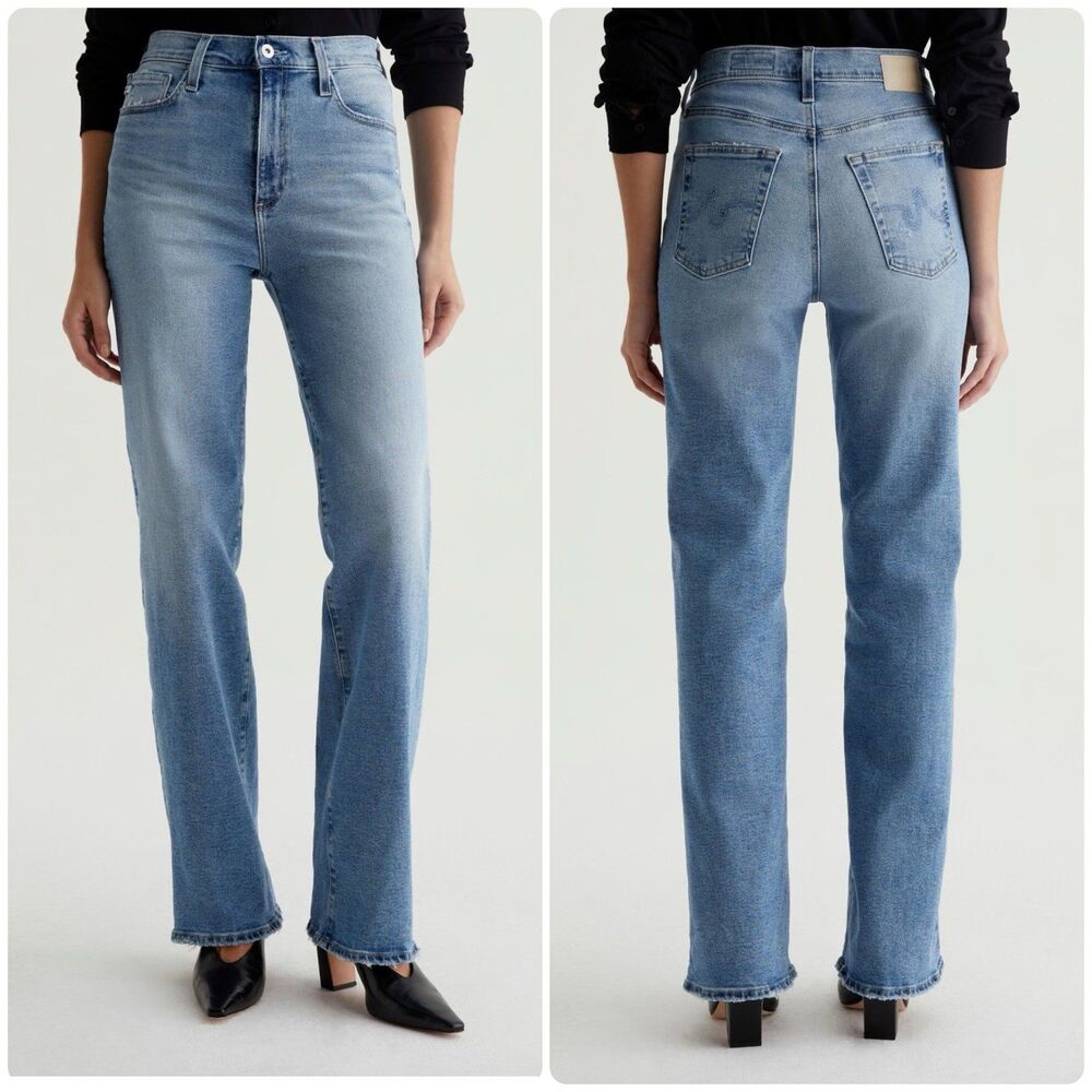AG Kora High Rise Wide Leg Japanese Denim Light Wash Jeans in Momento Size 29